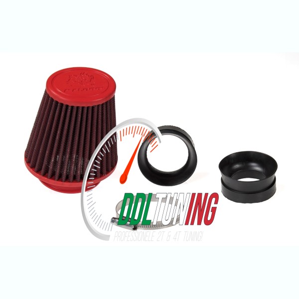 POWERFILTER E18 LANG 42/ 50/ 58.5MM ROOD/ ZWART MALOSSI 0417233